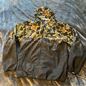 Adidas Originals Windbreaker jacket Mens M Camo Green drip pattern camouflage